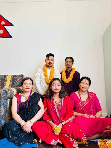 Kamal’s family celebrating Tihar in Lisbon