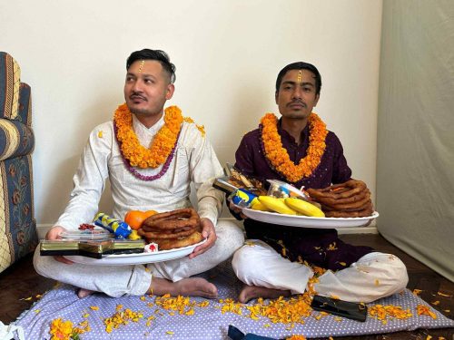 Kamal’s family celebrating Tihar in Lisbon