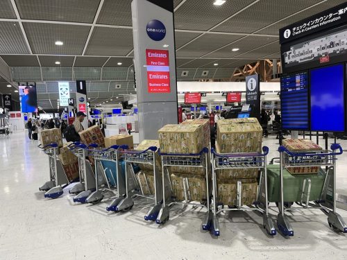 Arrival in Portugal: moving boxes